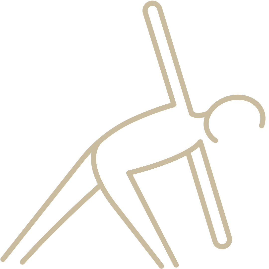 blue outline of a yoga pose