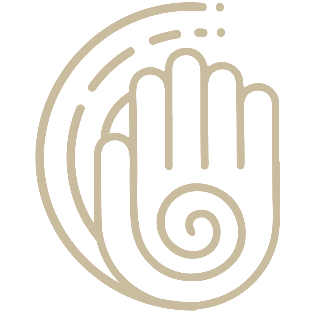 blue outline of a reiki symbol